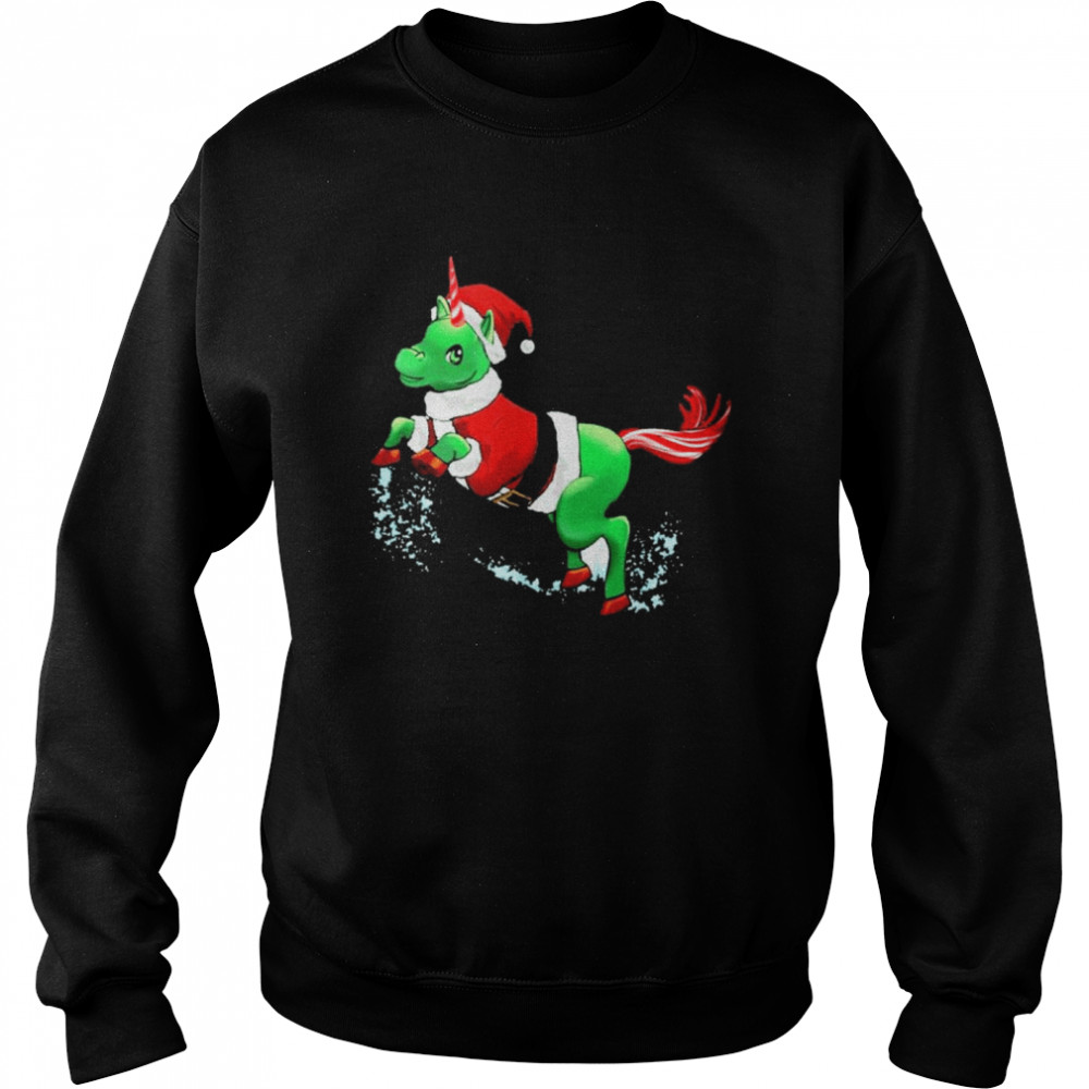 Unicorn santa merry christmas Unisex Sweatshirt