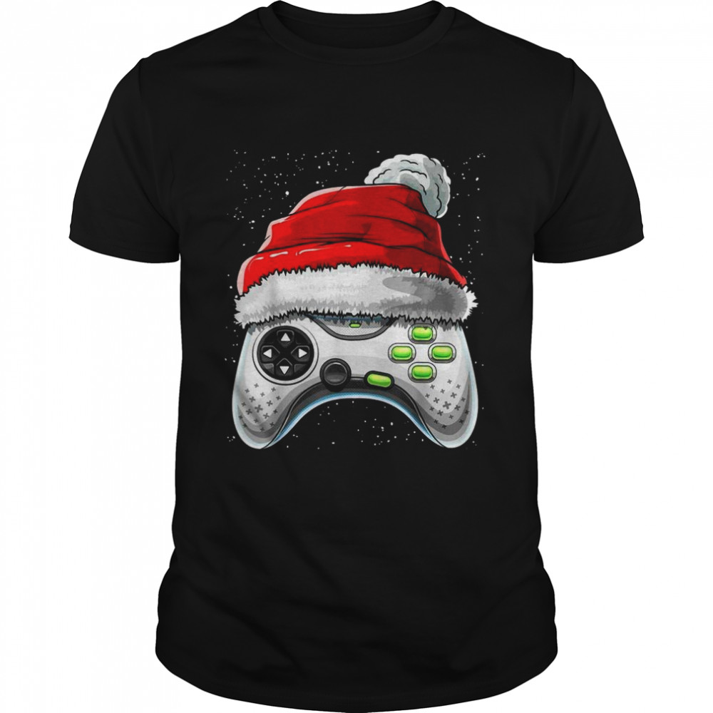 Video Game Controller Santa Hat Christmas shirt