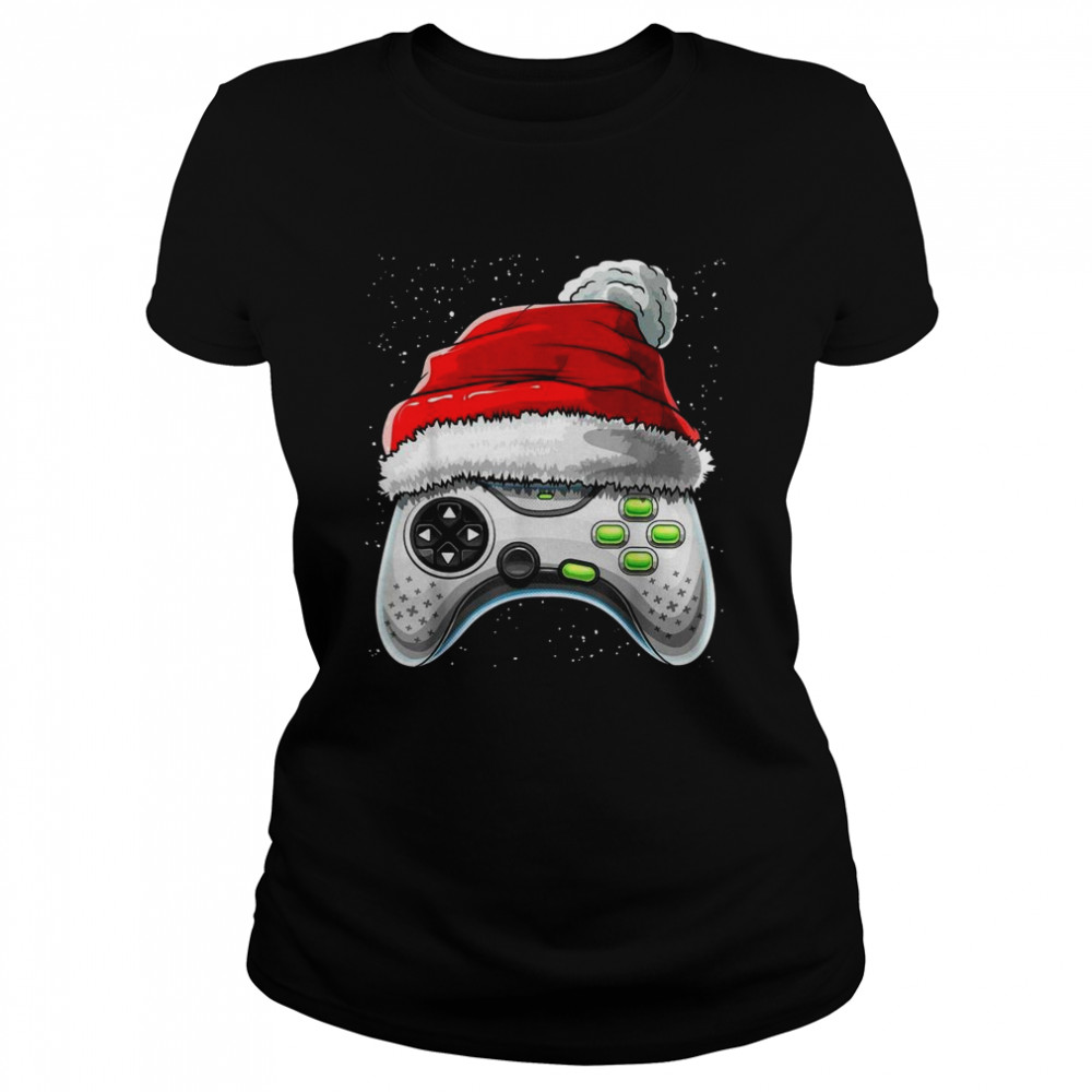 Video Game Controller Santa Hat Christmas Classic Women's T-shirt