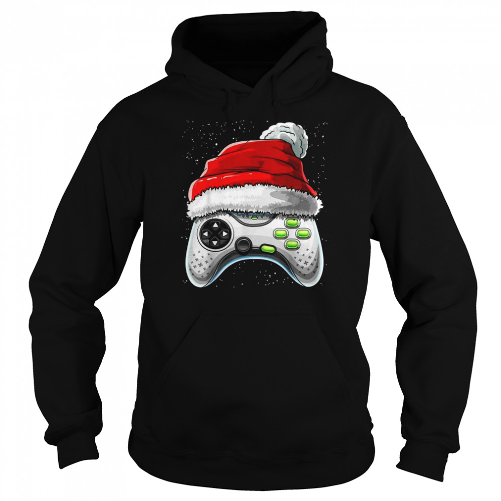 Video Game Controller Santa Hat Christmas Unisex Hoodie