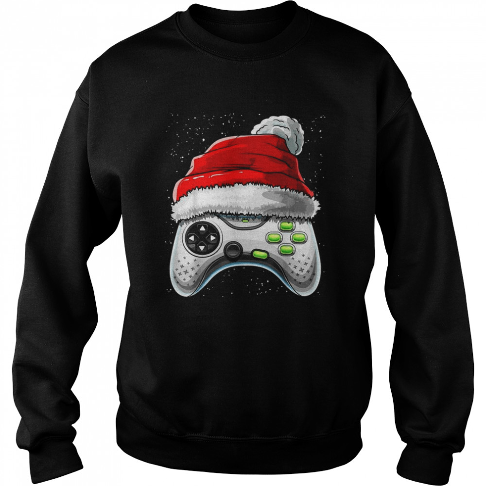 Video Game Controller Santa Hat Christmas Unisex Sweatshirt