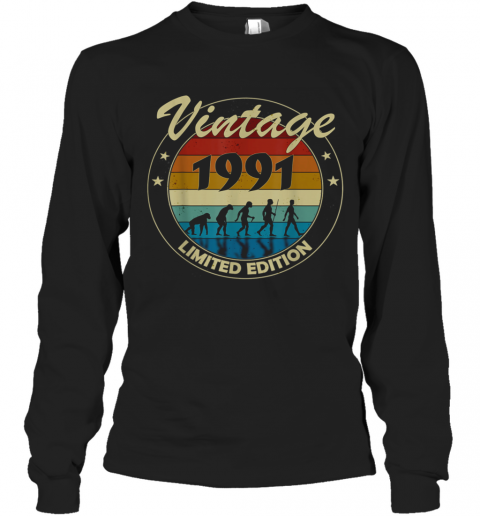 Vintage 1991 Birthday T-Shirt Long Sleeved T-shirt 