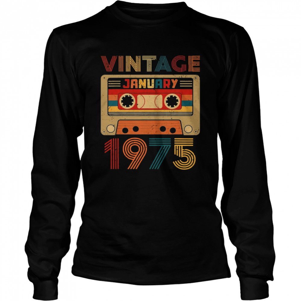 Vintage January 197 Retro Long Sleeved T-shirt