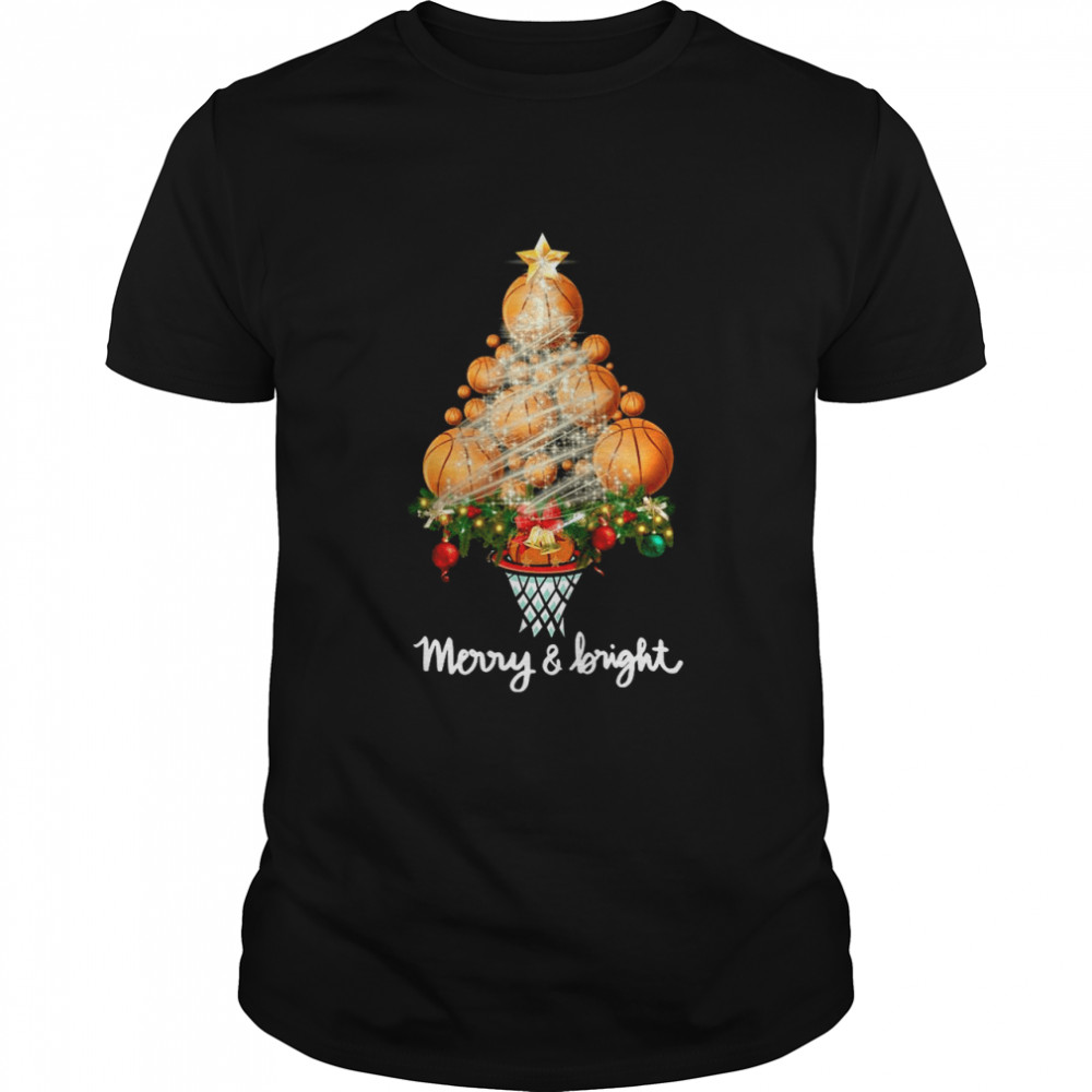 Volleyball Merry And Bright Christmas Tree shirt