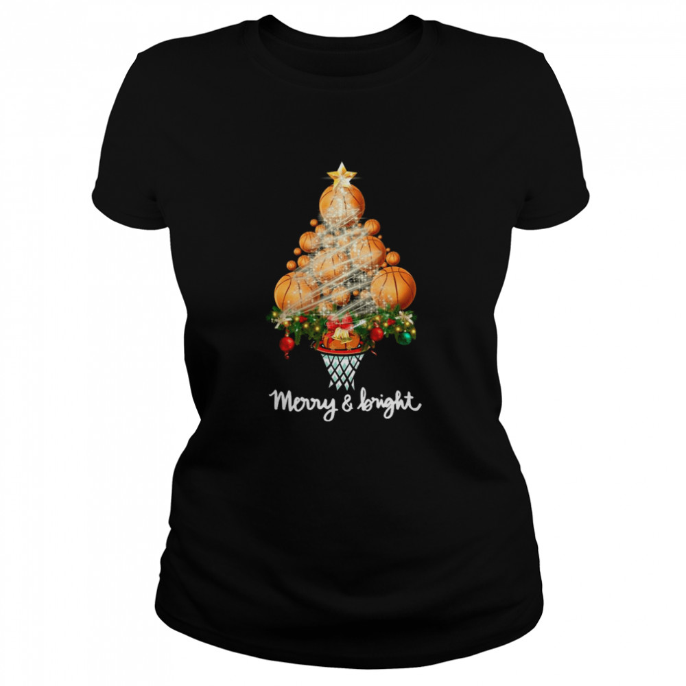 Volleyball Merry And Bright Christmas Tree Classic Women's T-shirt