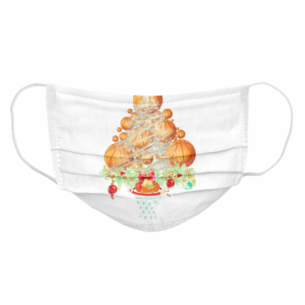 Volleyball Merry And Bright Christmas Tree Cloth Face Mask