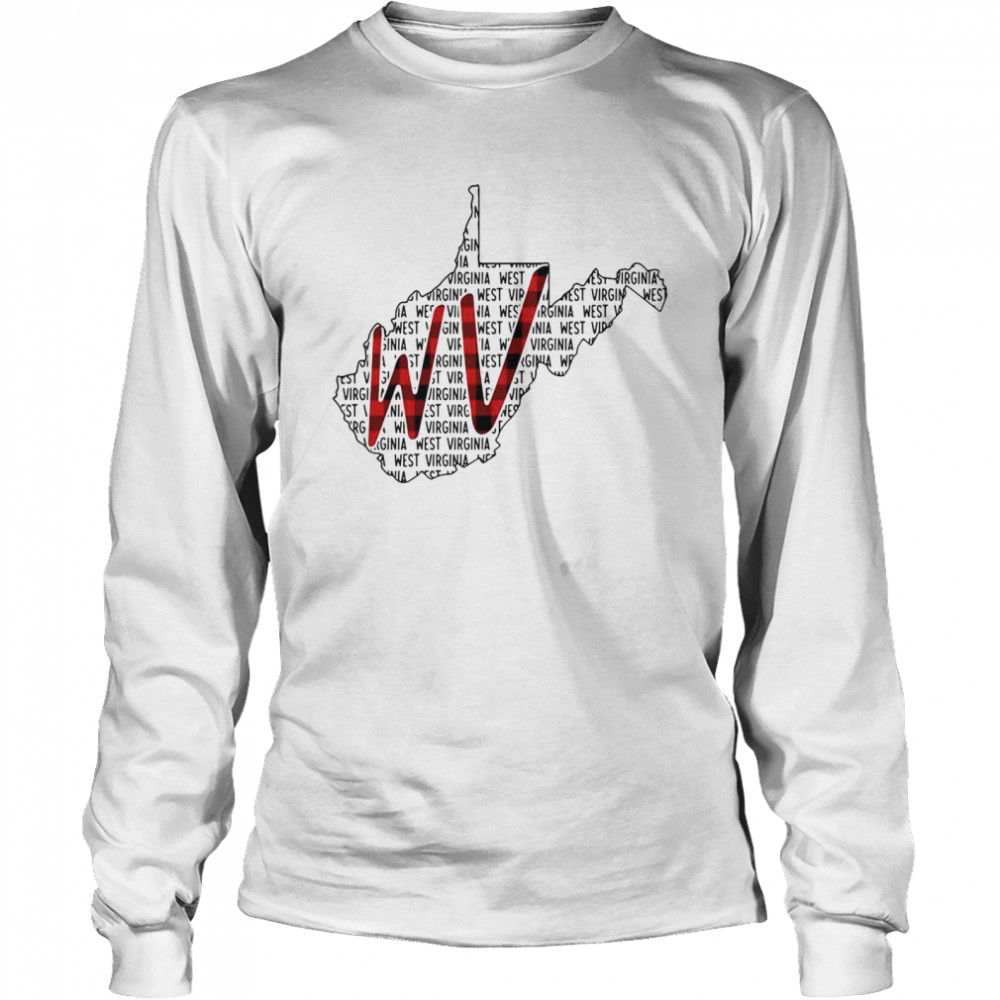 West Virginia Name And Map Long Sleeved T-shirt