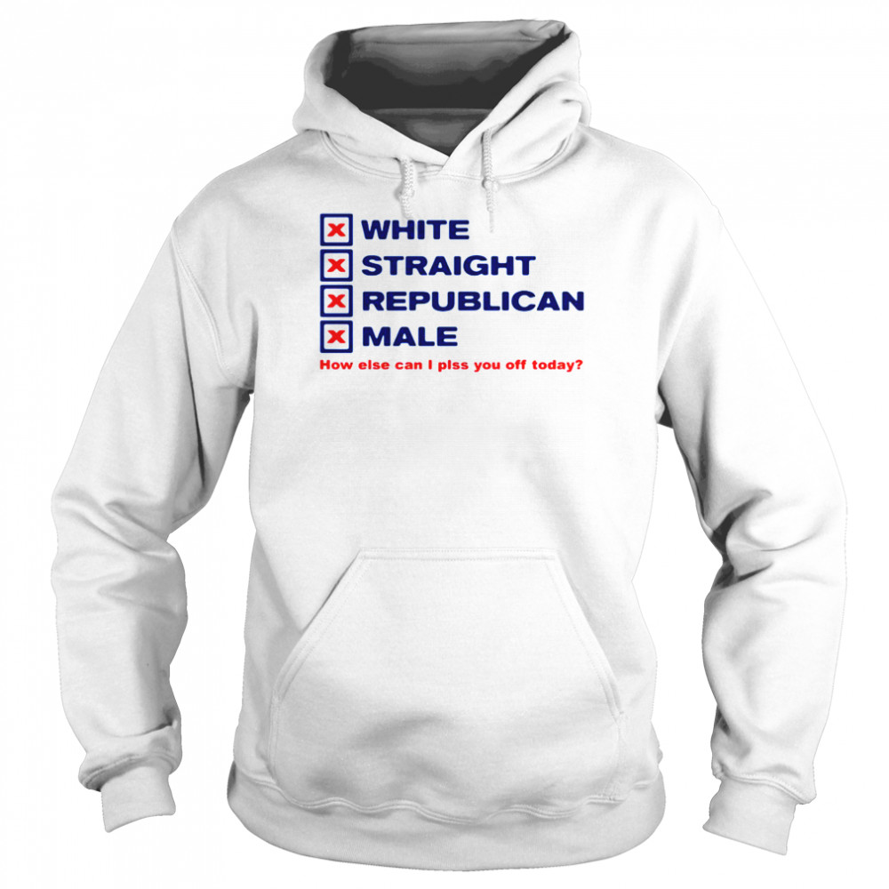 White straight republican male how else can I plss you off today Unisex Hoodie