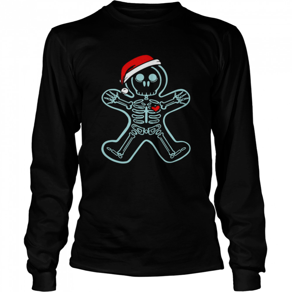 Xray Gingerbread Man Skeleton Christmas Long Sleeved T-shirt