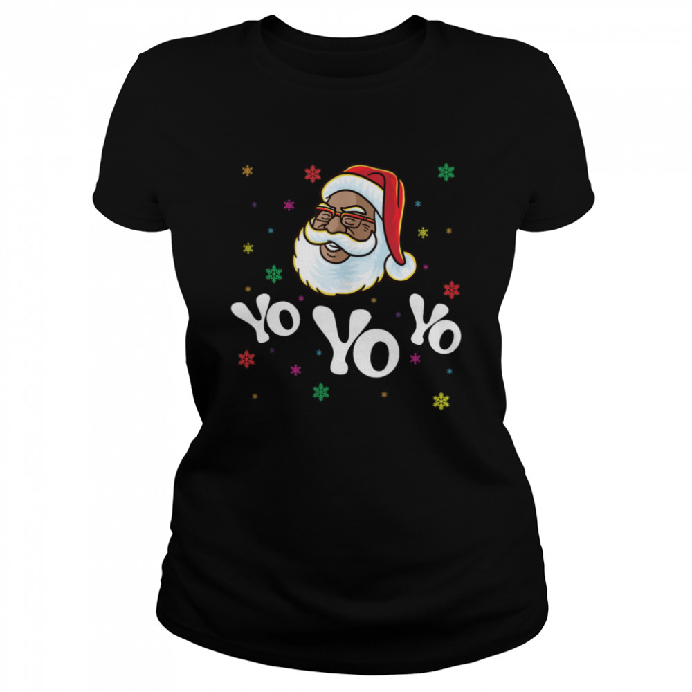 Yo Yo Yo Santa Claus Afro American Africa Black Hip Hop Rap Classic Women's T-shirt