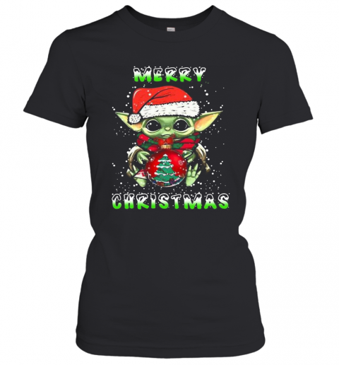 Yoda Santa Hug Balls Merry Christmas T-Shirt Classic Women's T-shirt