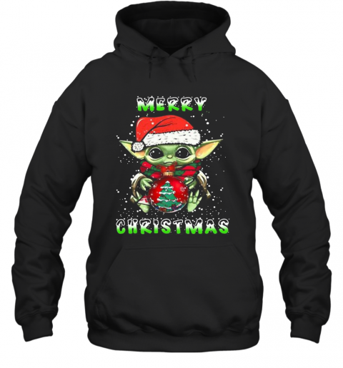 Yoda Santa Hug Balls Merry Christmas T-Shirt Unisex Hoodie