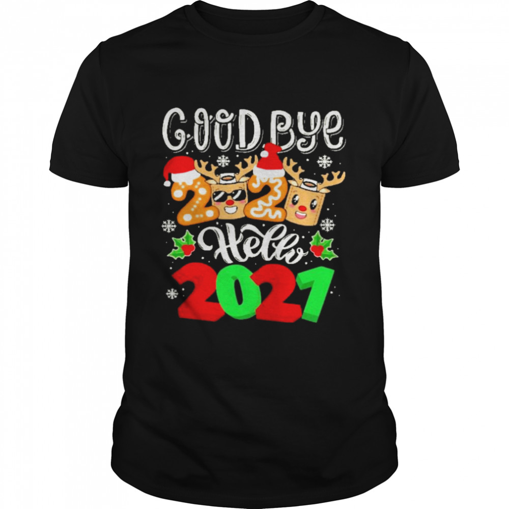goodbye 2020 hello 2021 merry christmas and new year shirt