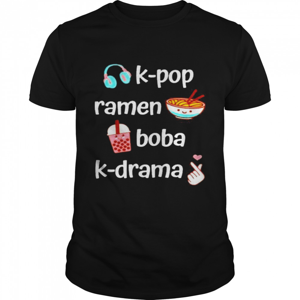 kpop ramen boba bubble tea kdrama lover shirt