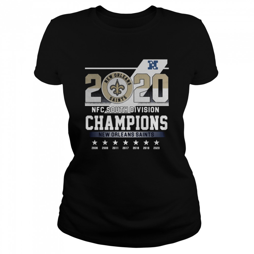 2020 Afc North Division Champions New Orleans Saints 2008 2009 2011 2017 Classic Women's T-shirt