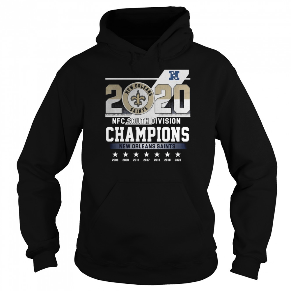 2020 Afc North Division Champions New Orleans Saints 2008 2009 2011 2017 Unisex Hoodie
