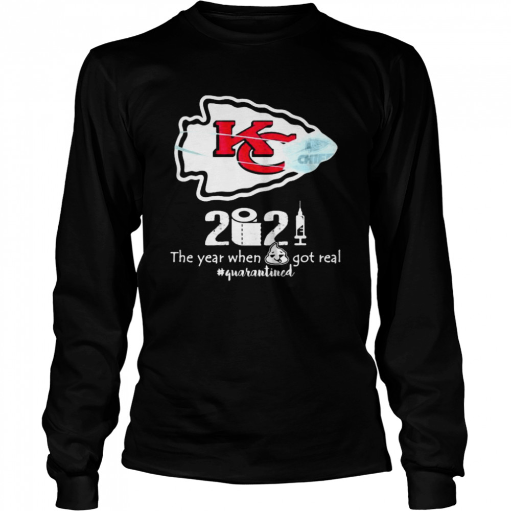 2020 The Year When Got Real Quarantined Chiefs Covid 19 Long Sleeved T-shirt
