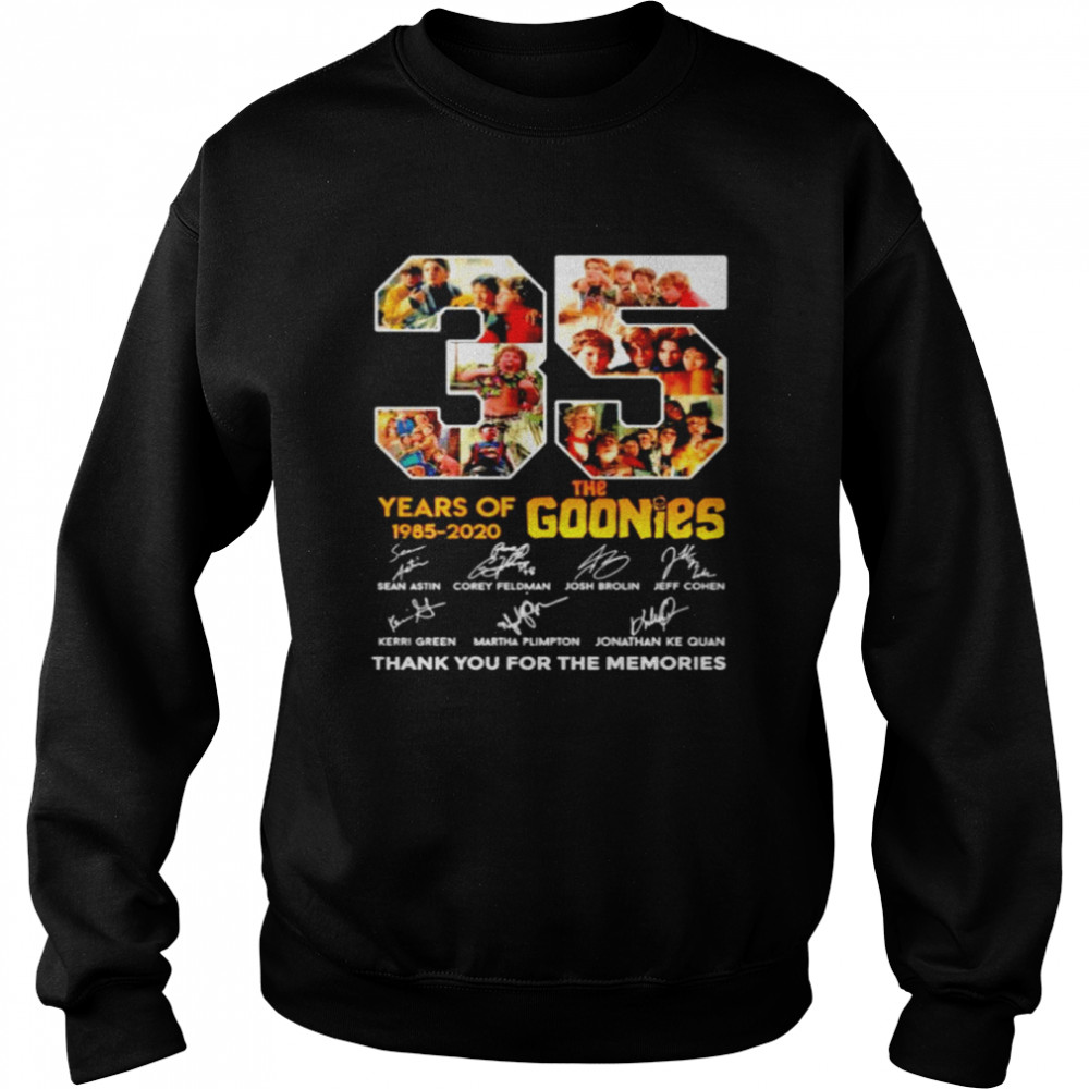 35 years of The Goonies 1985-2020 thank you for the memories Unisex Sweatshirt