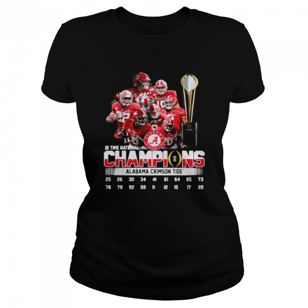 Alabama Crimson Tide 18 Time National Champions Signatures Classic Women's T-shirt
