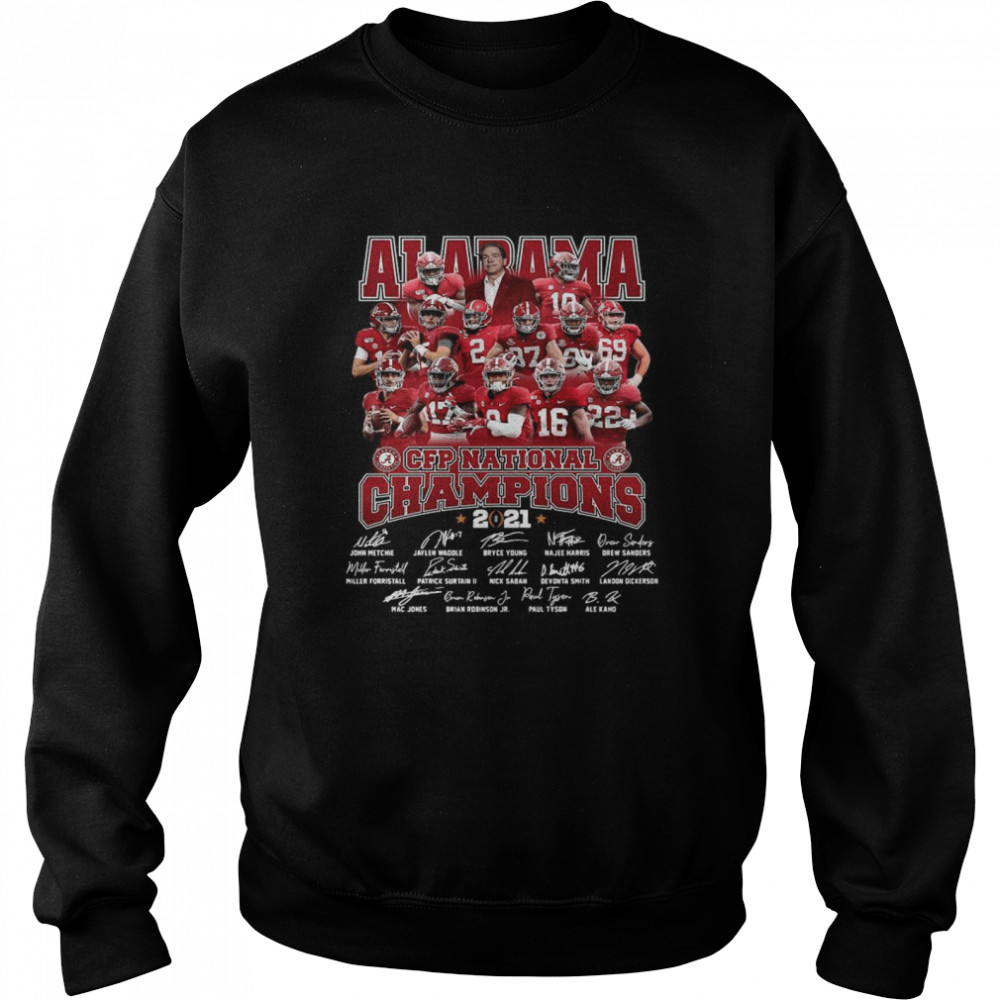 Alabama Crimson Tide Team Players Cfp National Champions 2021 Signatures Unisex Sweatshirt