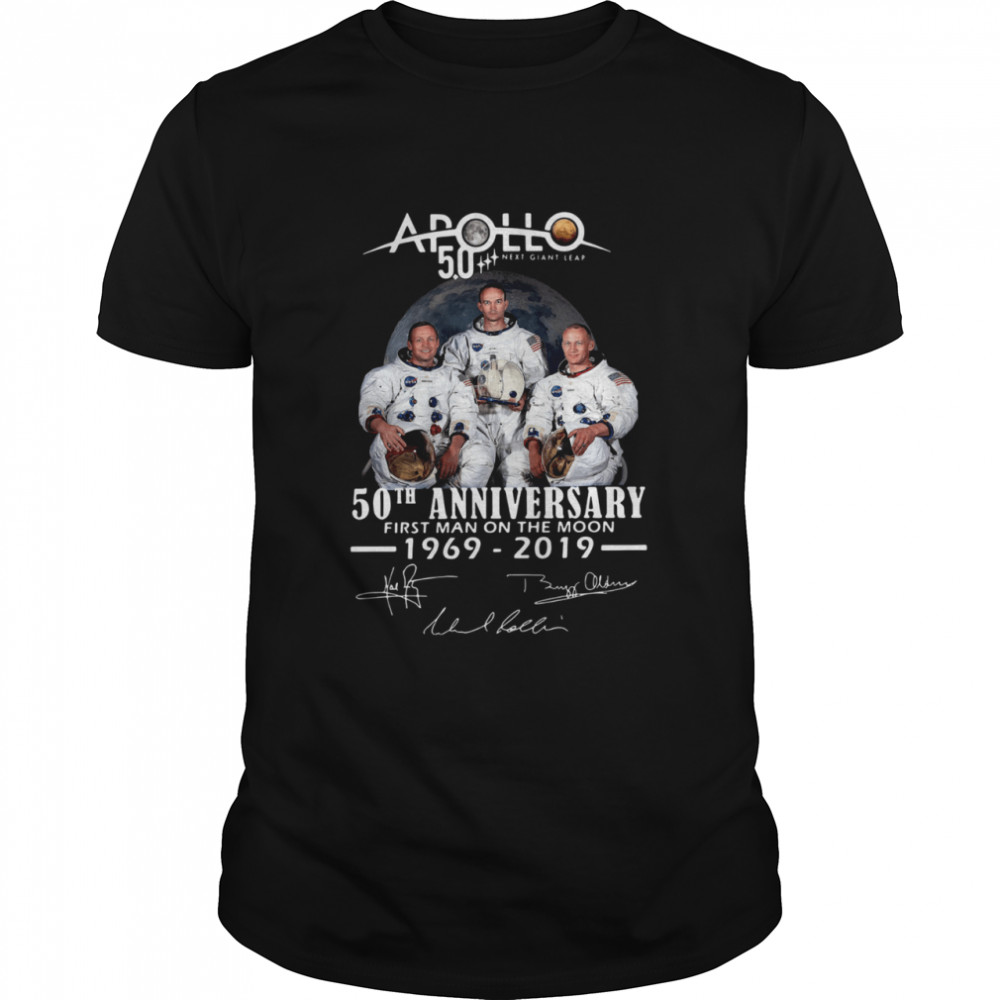 Apollo Next Giant Leap 52 Years Thank You For The Memories Signatures shirt