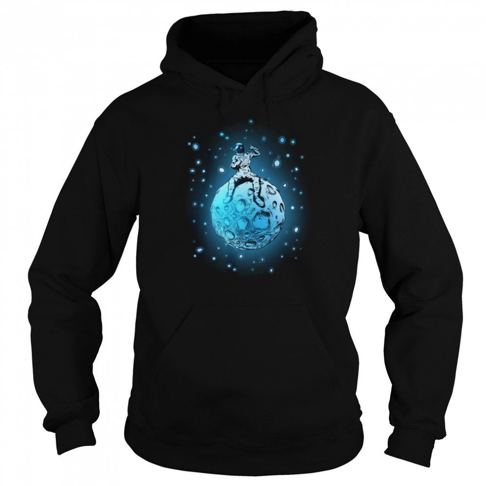 Astronaut Sitting On Planet Outer Space Unisex Hoodie