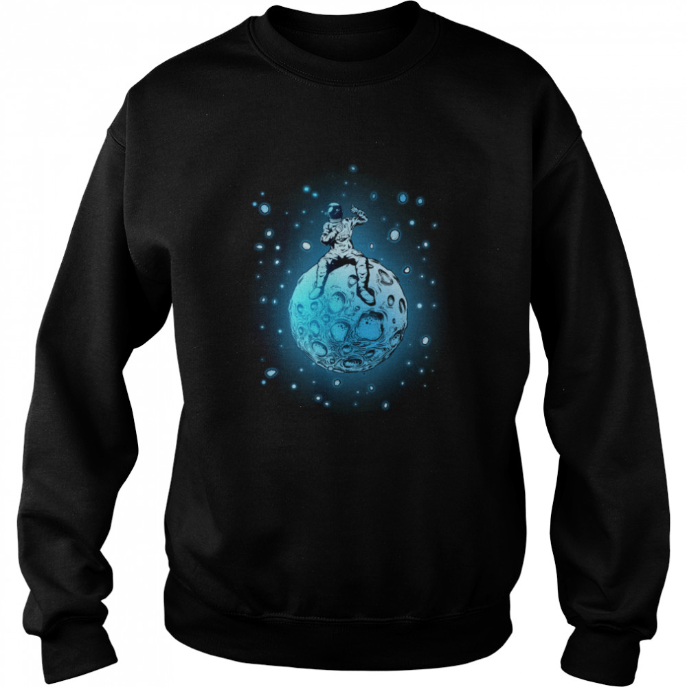 Astronaut Sitting On Planet Outer Space Unisex Sweatshirt