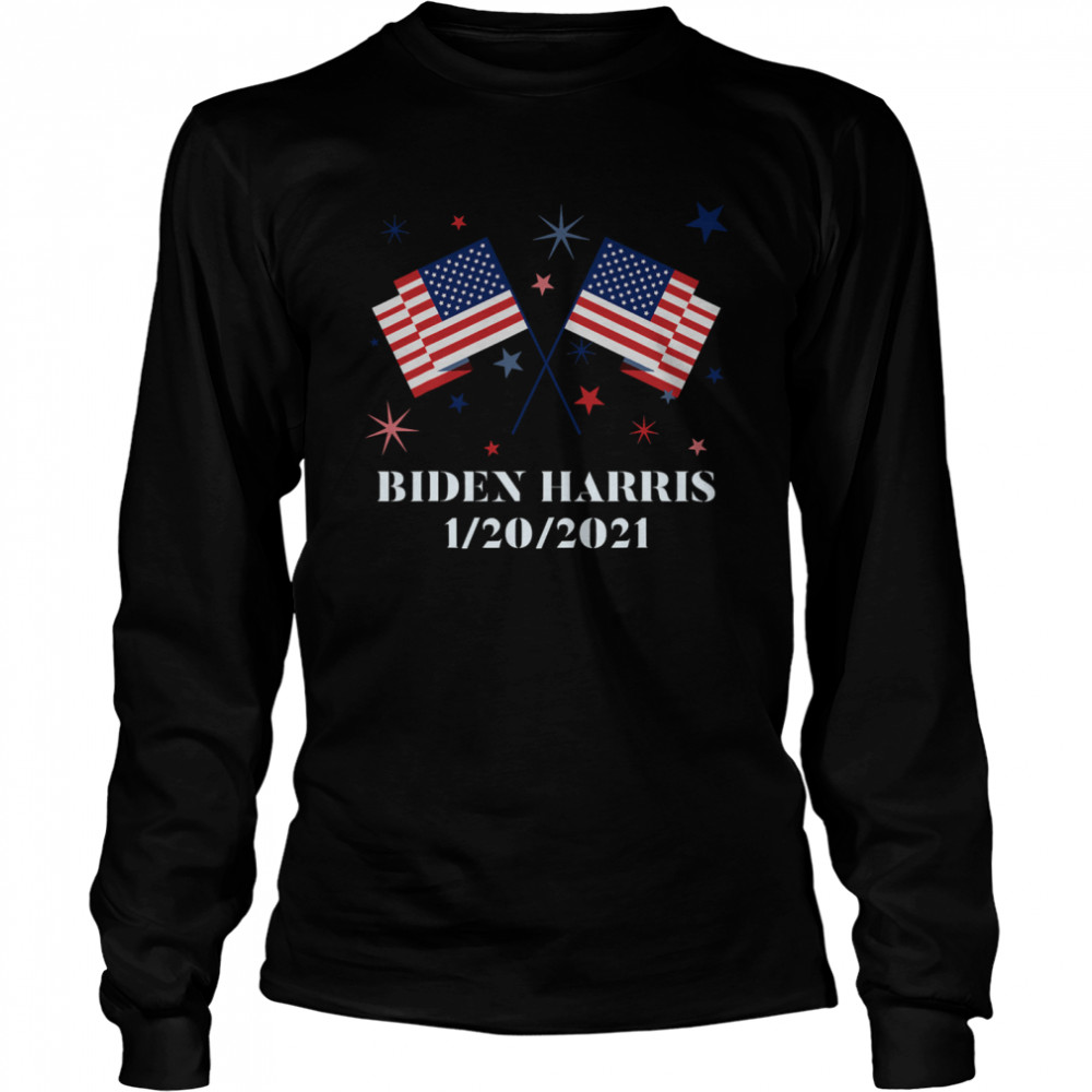 Biden Harris 1202021 Inauguration American Flags Long Sleeved T-shirt