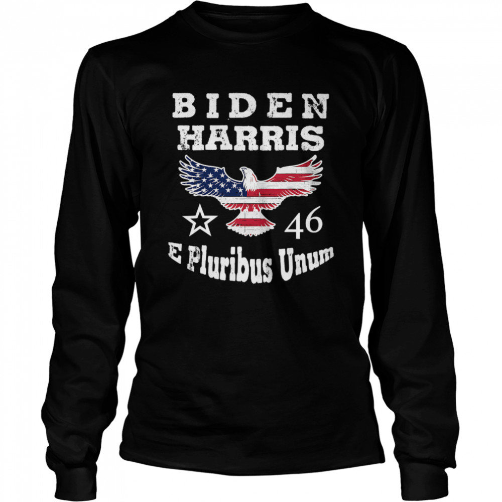 Biden Harris E Pluribus Unum 2021 Inauguration Eagle American Flag Long Sleeved T-shirt