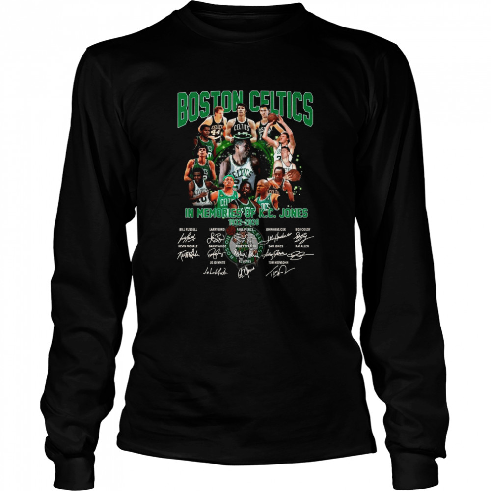 Boston Celtics In Memories Of K C Jones 1932 2020 Signatures Long Sleeved T-shirt