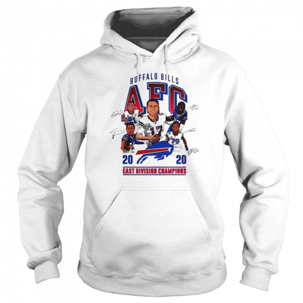 Buffalo Bills AFC 2020 East Division Champions Signatures Unisex Hoodie