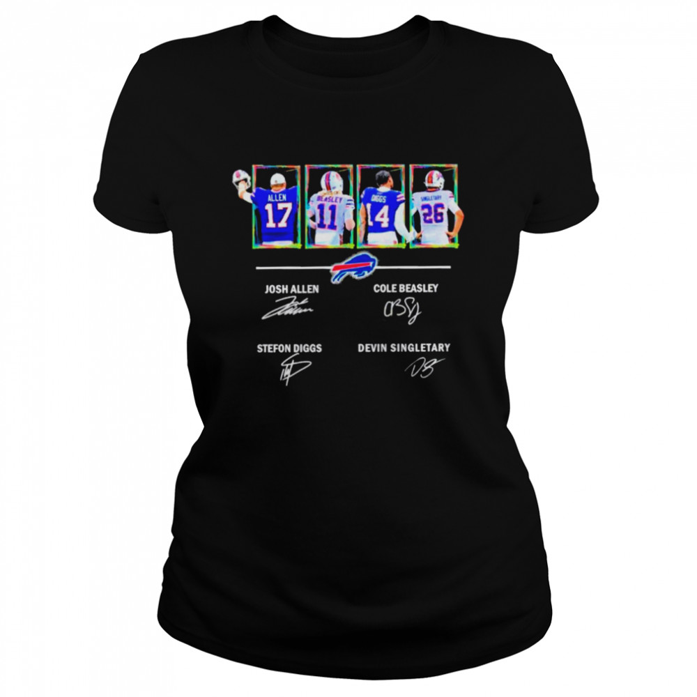 Buffalo Bills Allen Beasley Diggs And Singletary Signatures Classic Women's T-shirt