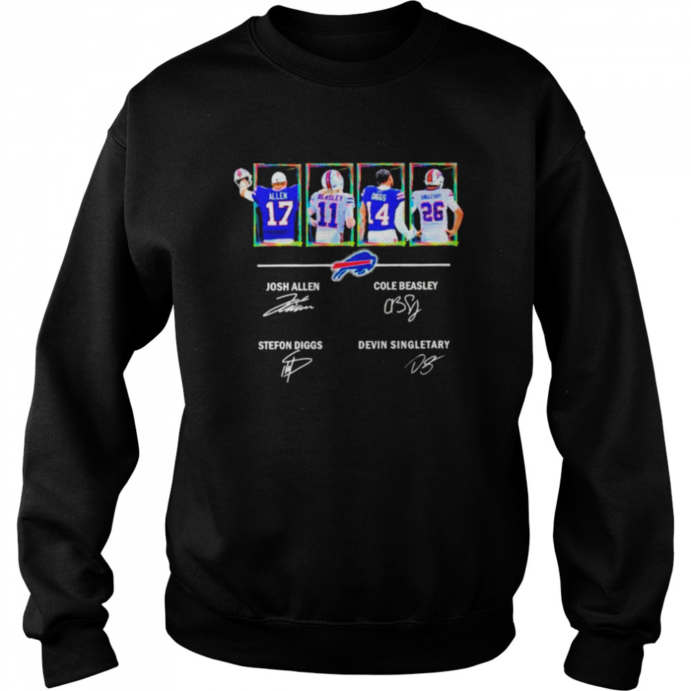 Buffalo Bills Allen Beasley Diggs And Singletary Signatures Unisex Sweatshirt