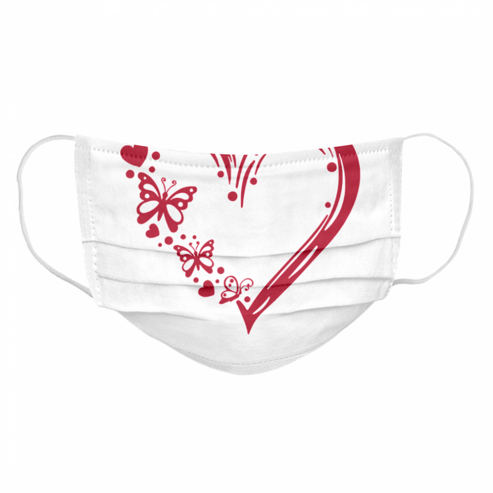 Butterfly 100 Hearts Cloth Face Mask