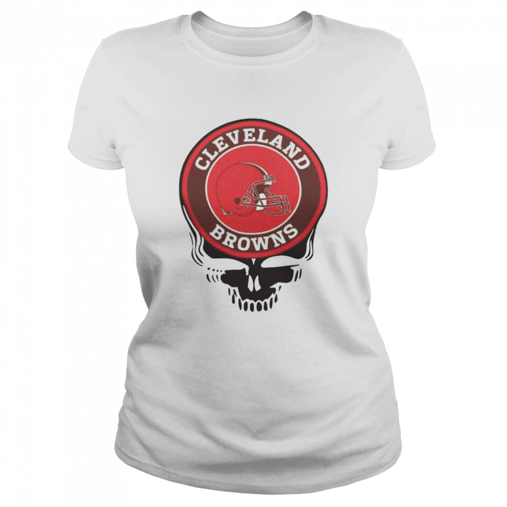 Cleveland Browns Football Skull Classic Women's T-shirt