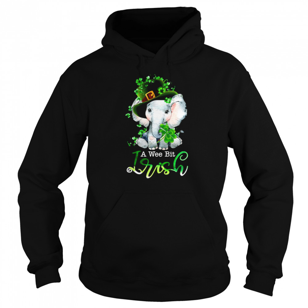 Elephant A Wee Bit Irish Green For Patrick’s Day Lover Unisex Hoodie