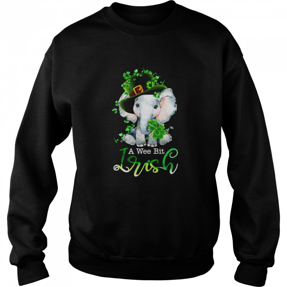 Elephant A Wee Bit Irish Green For Patrick’s Day Lover Unisex Sweatshirt