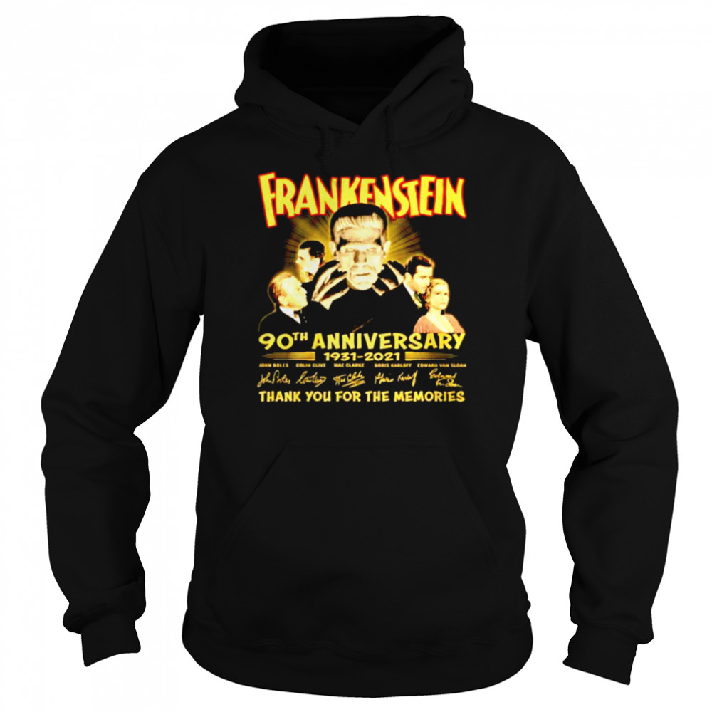 Frankenstein 90Th 1931-2021 90Th signature thank you for the memories Unisex Hoodie