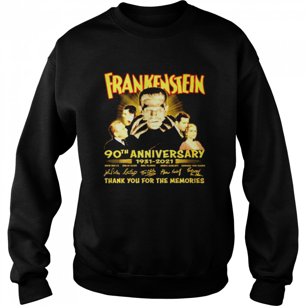 Frankenstein 90Th 1931-2021 90Th signature thank you for the memories Unisex Sweatshirt