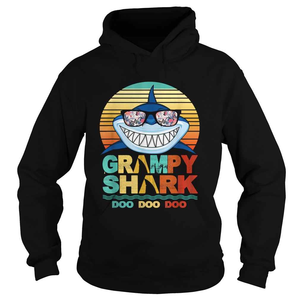 Grampy Shark Doo Doo Doo Wear Sunglasses Vintage Hoodie