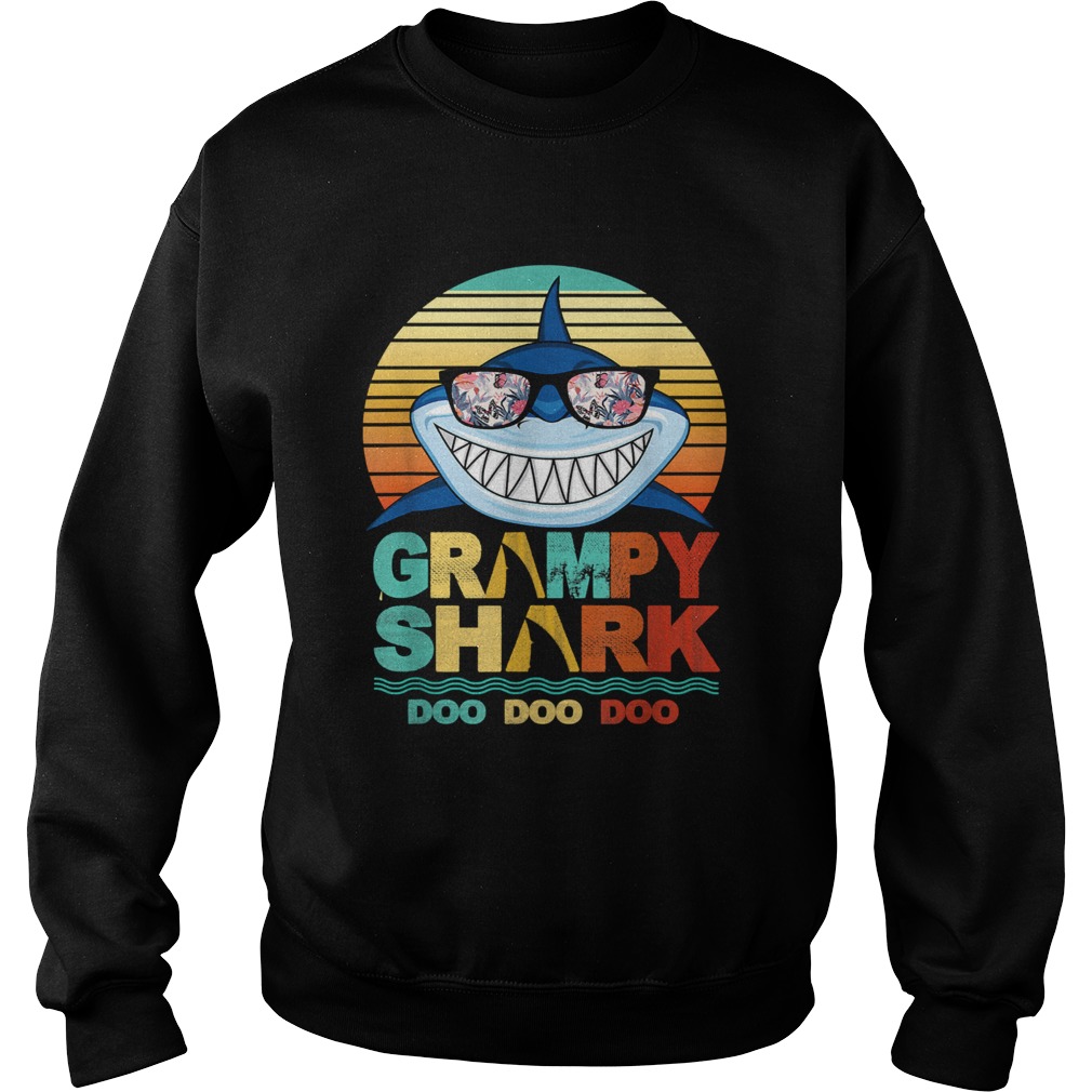 Grampy Shark Doo Doo Doo Wear Sunglasses Vintage Sweatshirt