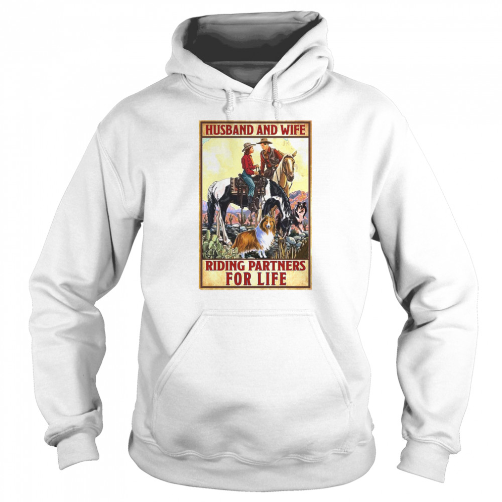 Husband And Wife Riding Partners For Life Cowgirl Unisex Hoodie