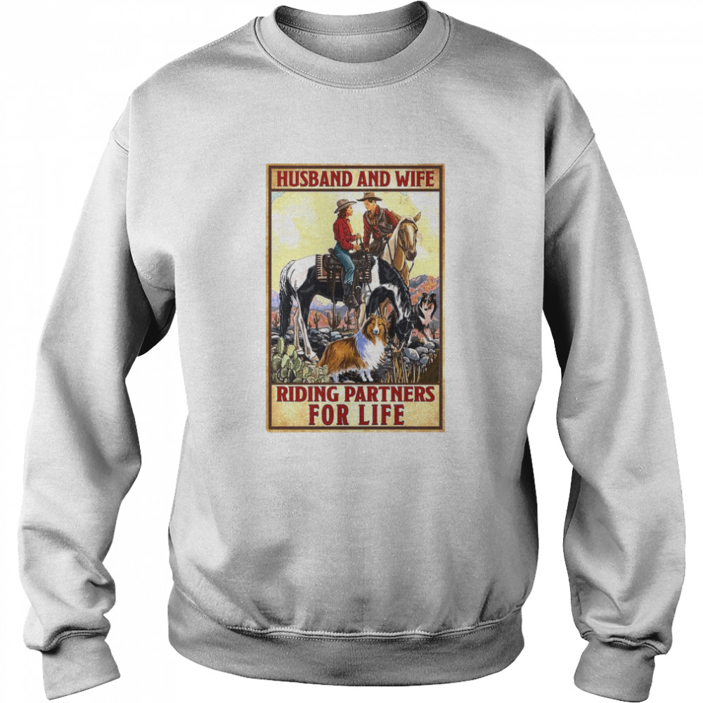Husband And Wife Riding Partners For Life Cowgirl Unisex Sweatshirt