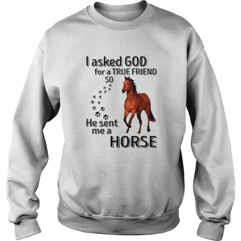 I Asked God For A True Friend So He Sent Me A Horse Unisex Sweatshirt