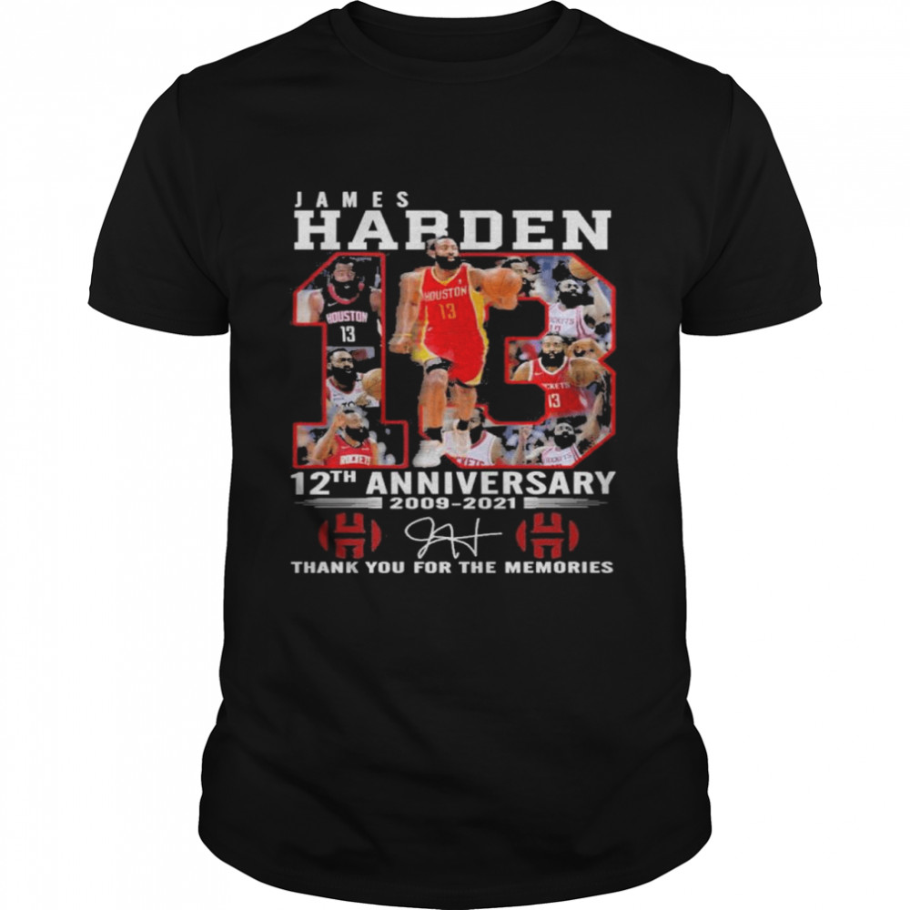 James harden 12th anniversary 2009 2021 thank you for the memories shirt