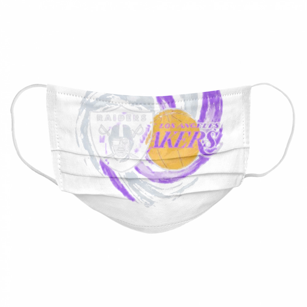 Las vegas Raiders and Los Angeles Lakers heart Cloth Face Mask