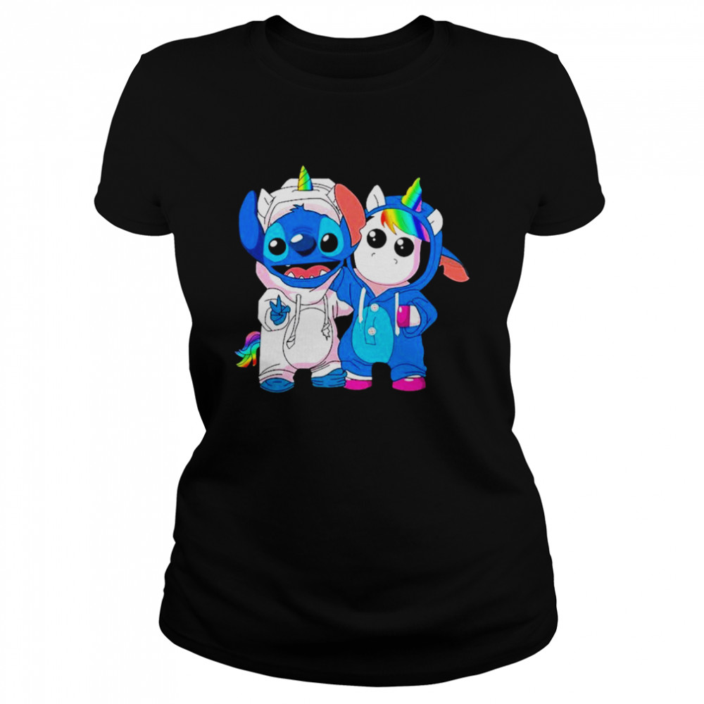 Lilo And Stitch With Unicorn 2021 Classic Women's T-shirt
