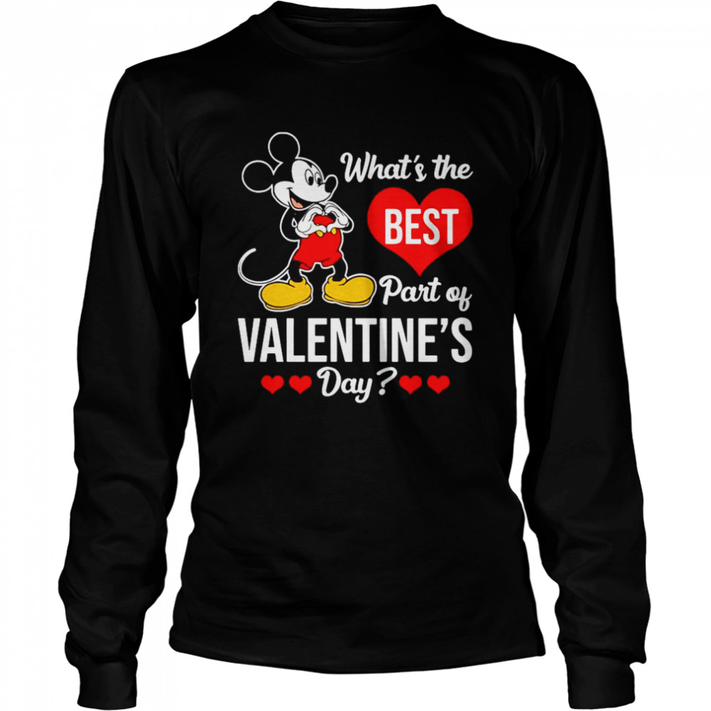 Mickey Mouse Whats The Best Part Of Valentines Day Long Sleeved T-shirt