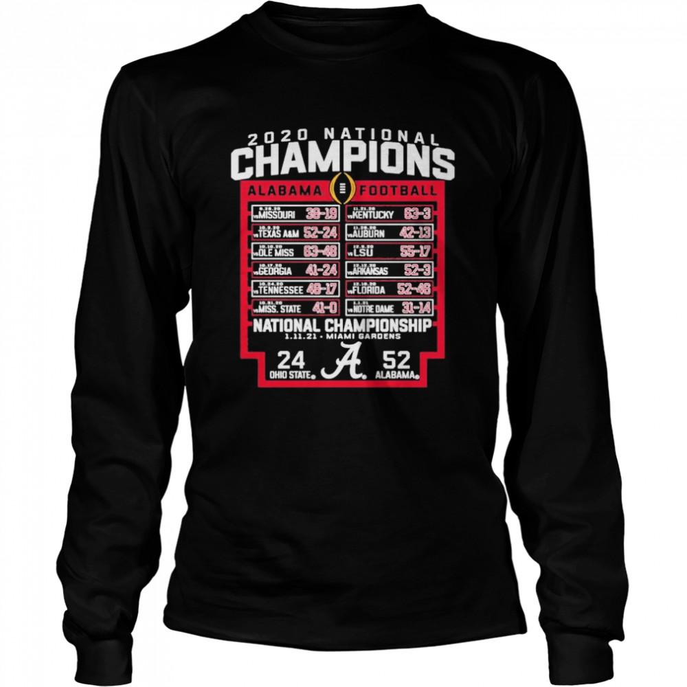 National champions alabama crimson tide 1 11 21 miami gardens Long Sleeved T-shirt