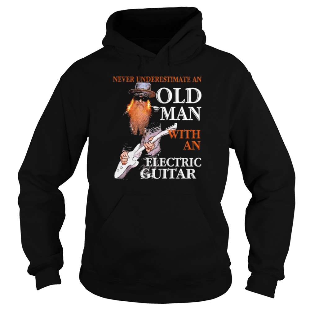 Never Underestimate An Old Man With An Electric Guitar Unisex Hoodie